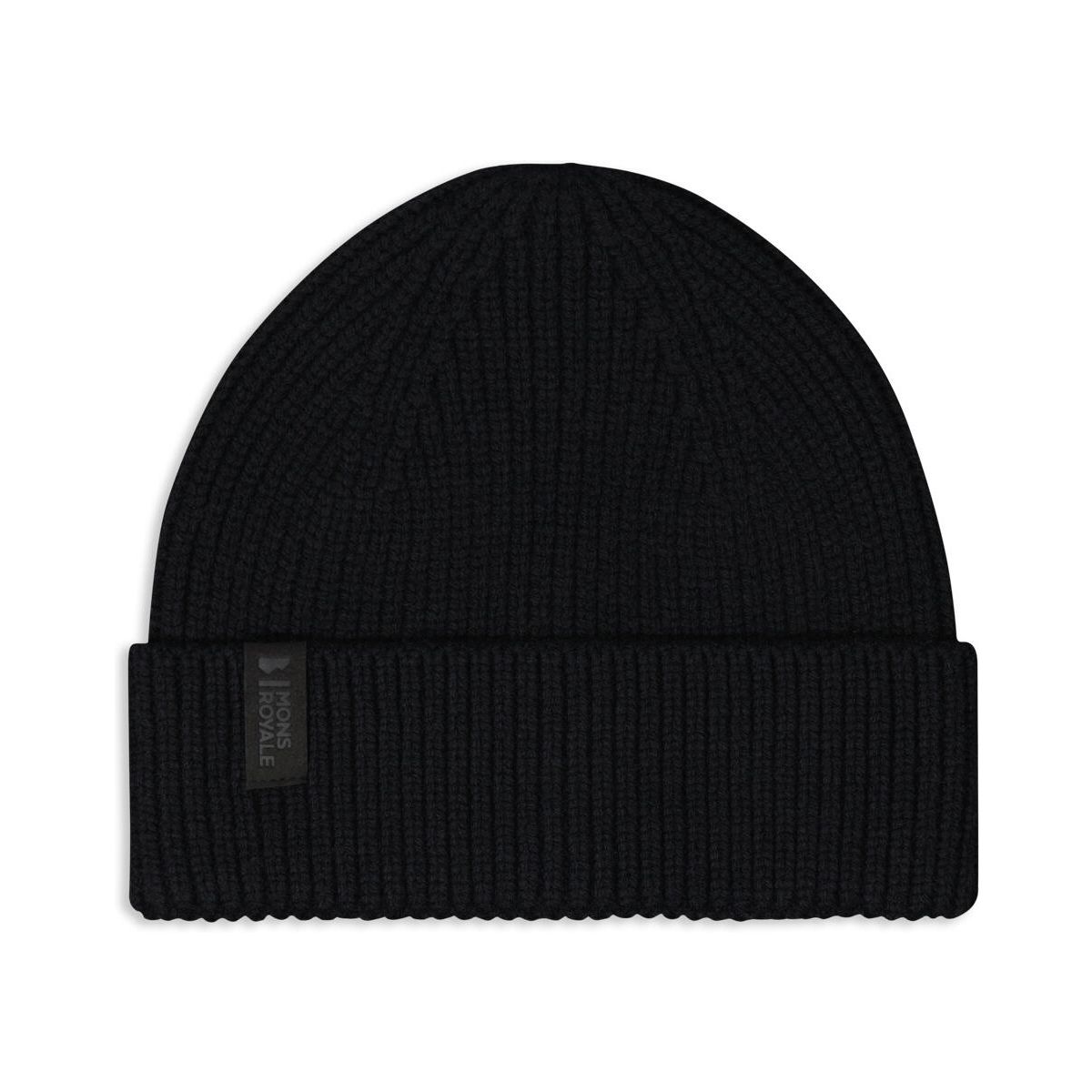 Mons Royale Fjord Merino Beanie black (1) OS 100688-1165-001-OS