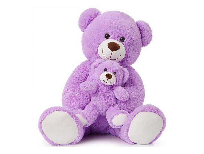 LuxusKollektion Kuscheltier Teddybär XXL Kuscheltier Kleinbär Mädchen Kinder Purpur 100 cm (2-St)