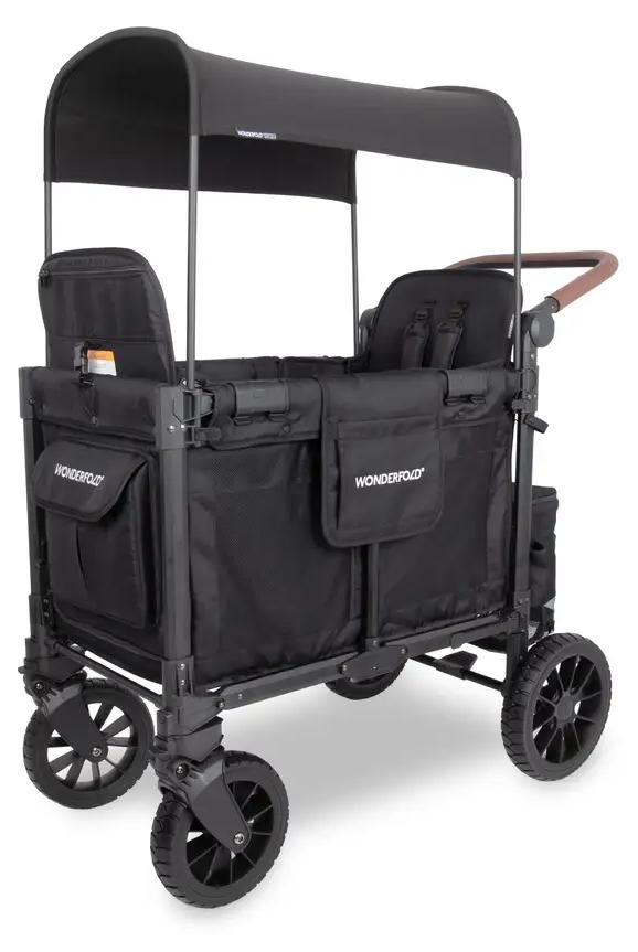 Wonderfold W2 Luxe Pro Stroller Wagon - Jet Black (2 boxes)