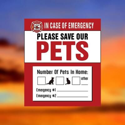 Uplift Treasures Pet Alert Emergency Window Sticker Set window Decals G 4.53 3.94 In