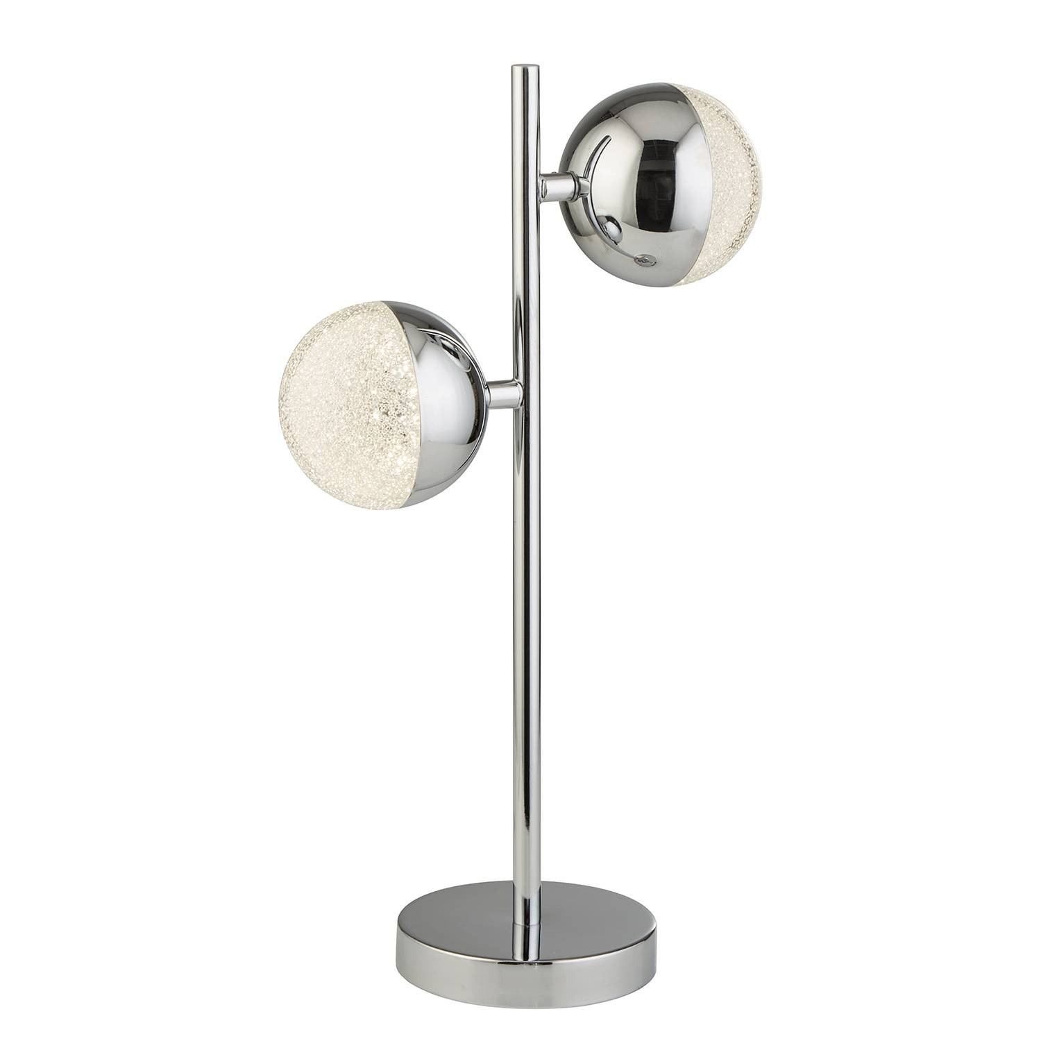 Searchlight Marbles design tafellamp zilver B: 13 cm, D: 13 cm, H: 45 cm