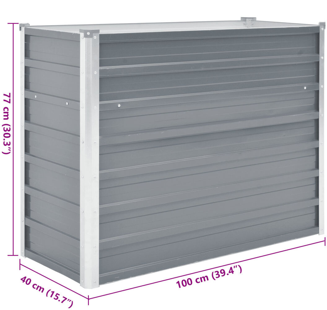 Freeport Park Outdoor Planter Box Grey 77cm H x 100cm W x 40cm D