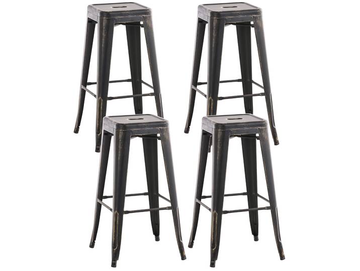 TPFLiving 4er Set Barhocker Joy antik Metall