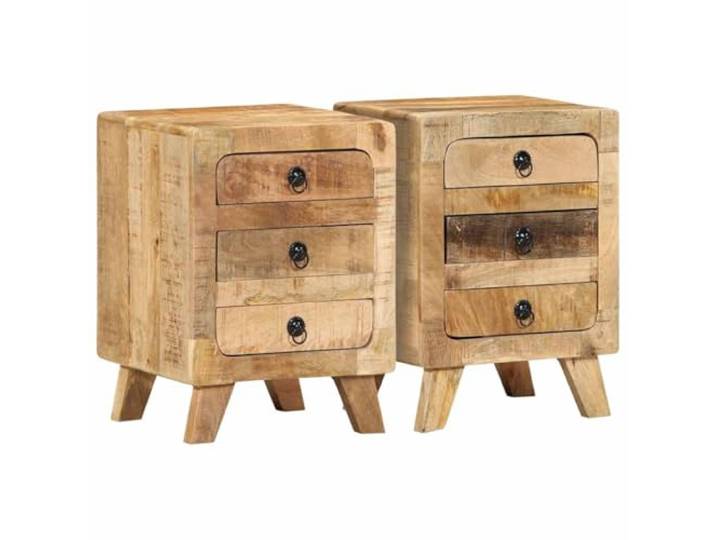 Heofavd Nachttisch 2er Set 37x32x50 cm Massivholz Mango Beistelltisch
