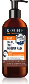 Revuele Men Care Solutions Barber Salon champô para cabelo e barba 3 em 1 300 ml. Men Care Solutions Barber Salon