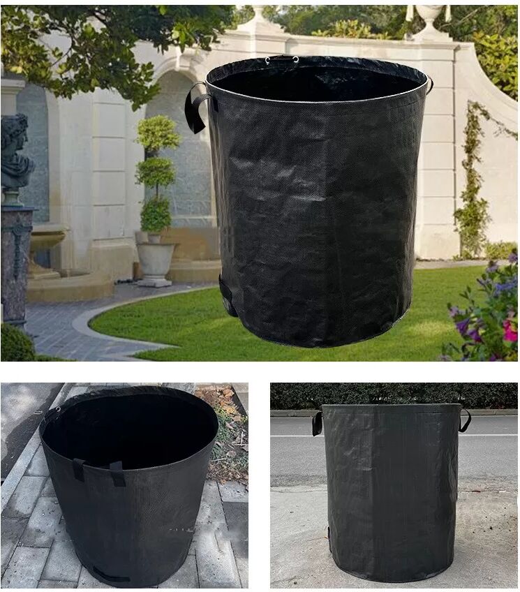 INF Behälter für Gartenabfälle / Mülleimer für Laub 272 Liter Schwarz