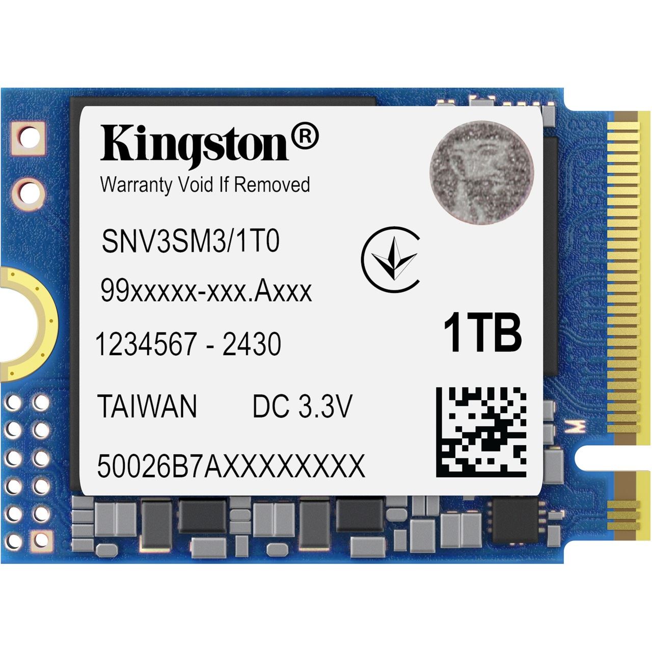 1TB Kingston NV3 M.2 2230 PCIe 4.0 x4 NVMe 3D NAND (SNV3SM3/1T0)