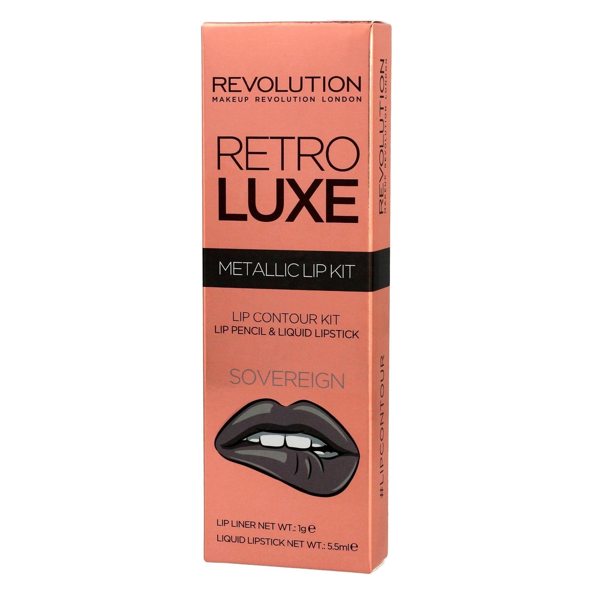 Makeup Revolution Sovereign Retro Luxe Metallic Lip Kit (Sovereign) (34388024)