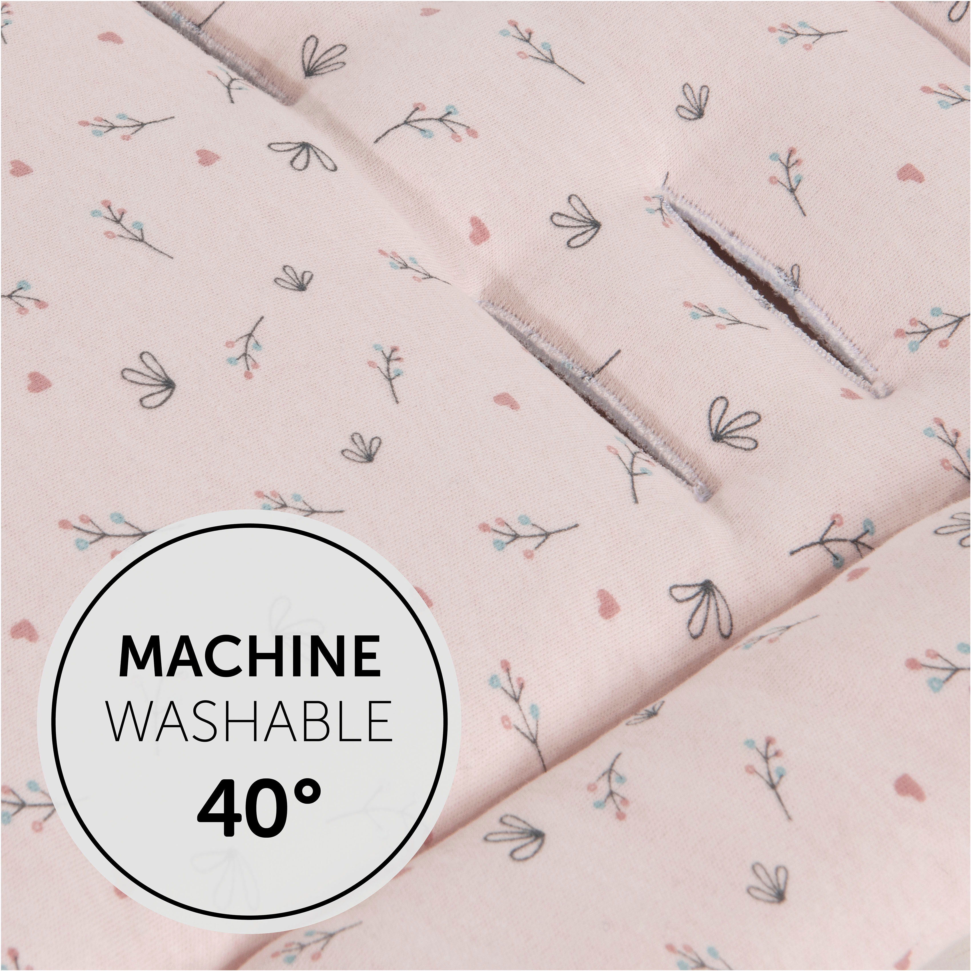 Kinderwagen-Sitzauflage HAUCK "Seat Liner, Flowers Rose", Baby, rosa (flowers rose), Baumwolle, Polyester, Kinder-Sitzauflagen Kinderwagen-Sitzauflage, auch für Buggys geeignet