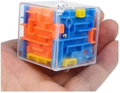 Uplift Essentials Mini 3D Maze Magic Cube 6 Sided Transparent Speed Puzzle Mini 3D Maze Magic Cube 6 Sided Transparent Speed Puzzle