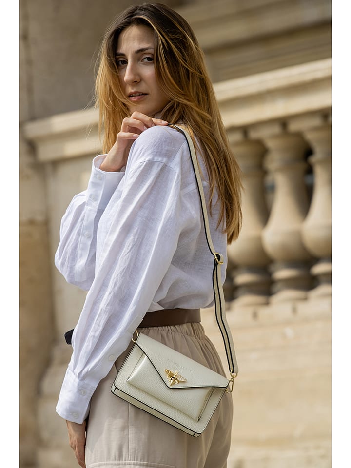 Christian Laurier Leder-Umhängetasche "Roxane" in Creme - (B)20 x (H)12 x (T)5,5 cm - onesize