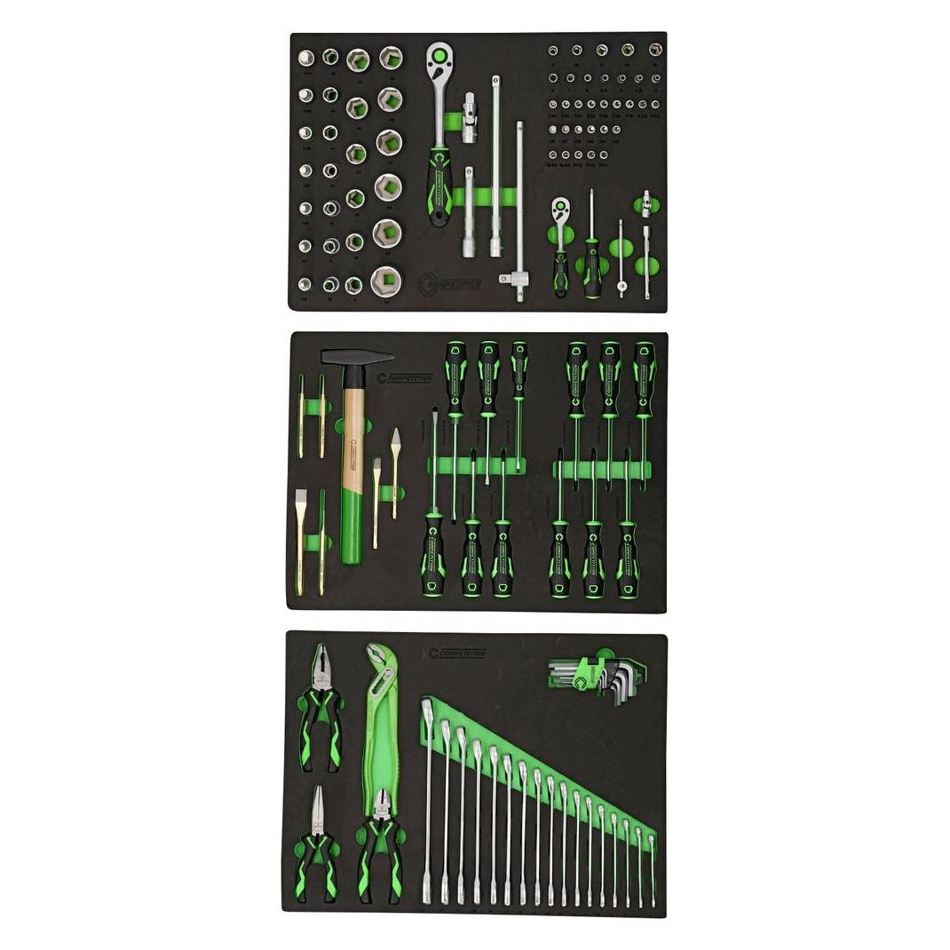 KS Tools COMPETITION Systemeinlagen-Satz für Werkstatt Schranksystem 512.600 mit 119 Premium-Werkzeugen (512.6001)