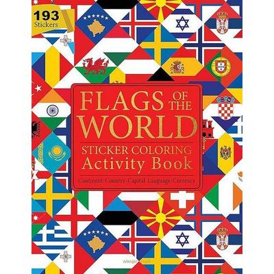 Flags of the World - Sticker Coloring Activity Book for Children: Continent, Country, Capital, Language and Currency, Taschenbuch von Wonder House