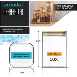 Arendo Vorratsgläser, Vorratsbehälter, Transparent