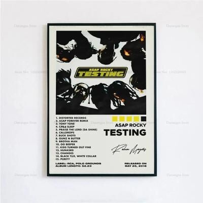 Uplift Essentials ASAP Rocky Testing Album Poster Iconic Rap Music Wall Art & Tracklist Canvas Print For Home Decor style 17 11.8 X 15.7 In