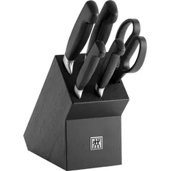 Four Star Messerblock mit 4 Messern und Schere schwarz