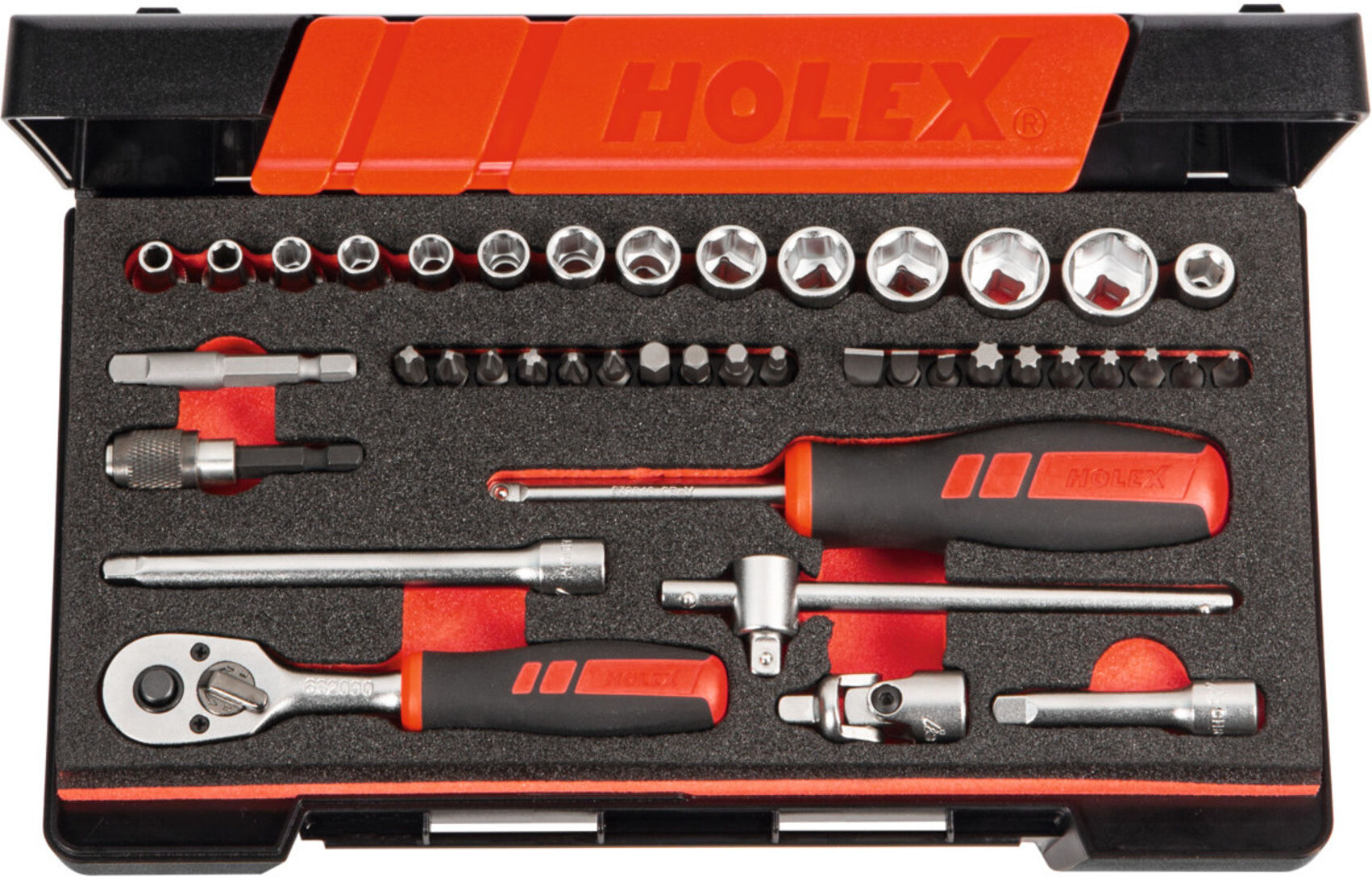 Holex Steckschlüssel-Sortiment 1/4 Zoll-Vierkant 42-teilig, Typ: 6 (630329 6)