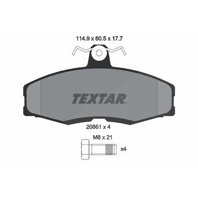 Textar Bremsbelagsatz, Scheibenbremse [Hersteller-Nr. 2086105] für Ford