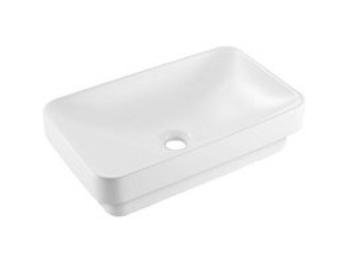 VEVOR Halbeinbauwaschbecken Handwaschbecken 490 x 305 mm rechteckiges Aufsatzwaschbecken mit 45 mm Abflussloch, modernes Einbauwaschbecken für kleine Räume Küchen Badezimmer Weiß