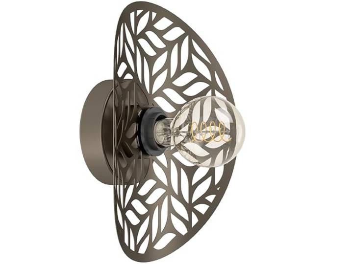 Eglo Applique murale intérieure Swaby\, lampe de salon avec abat-jour décoratif\, luminaire en acier bronze\, douille E27