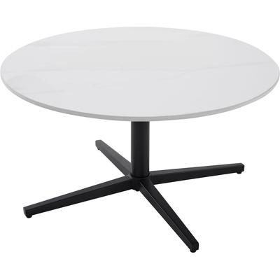 Couchtisch BYLIVING "Cup", weiß, schwarz, weiß, H:36,5cm, Tische, Couchtisch, modernes, rundes Design in Keramikoptik mit Kreuzgestell, 70cm