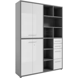 Manjana Home Office Kombination -Glas- TEXAS - B/H/T ca. 154.90x215.40x40.00