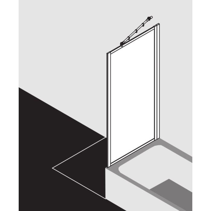 Kermi Seitenwand Nova 2000 verkürzt 80x160cm, silber/mattglanz, Kerolan Fontana