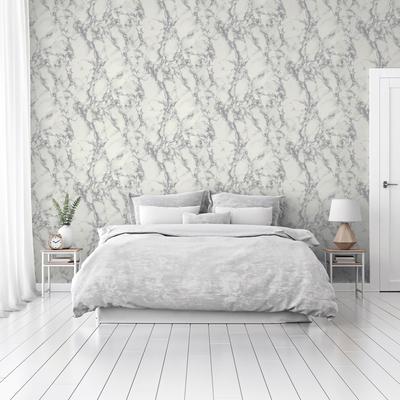 Arthouse Siward White Metallic Marble Wallpaper