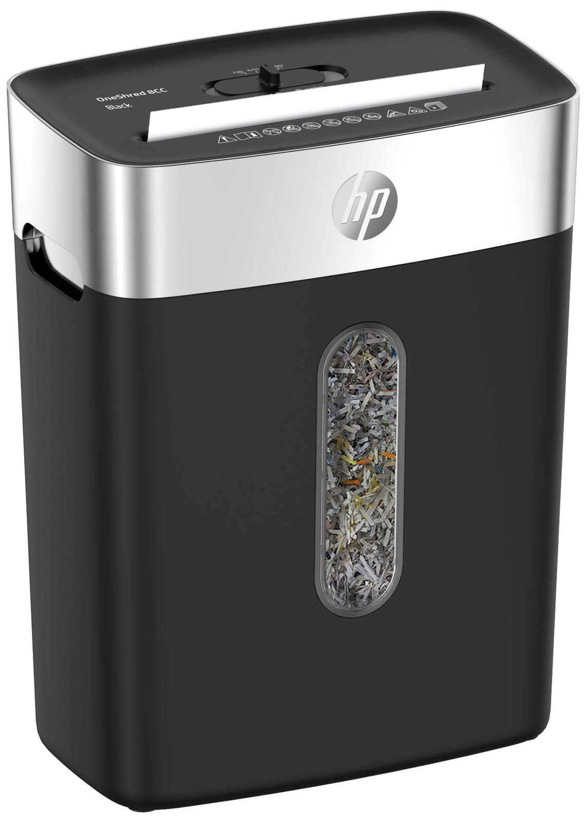HP Inc. HP Aktenvernichter mit Partikelschnitt OneShred 8CC schwarz/silber 2826