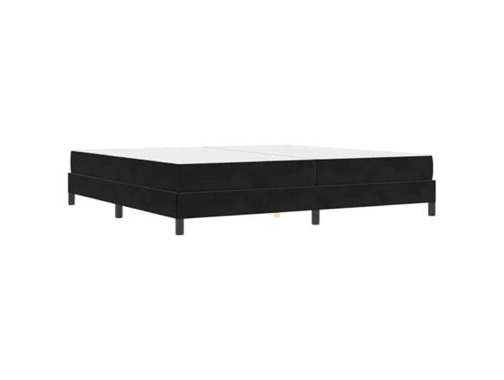 PUGYNBK Boxspringbett mit Matratze, Schwarz, 200 x 200 cm Mit Stoff bezogen, solider Holzboden, Taschenfedern, mittlere Festigkeit, Verwendung im Innenbereich