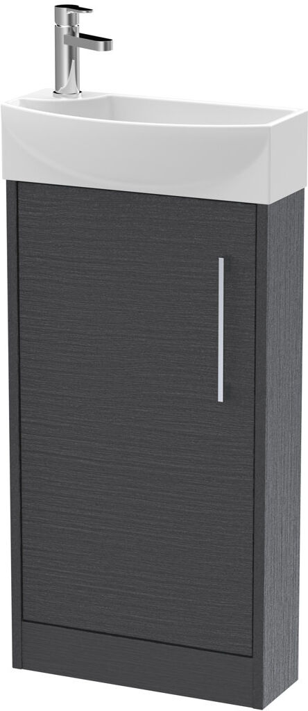 Nuie Juno 450 mm Freestanding Cloakroom Vanity with Integrated Basin Graphite Grey 450mm W