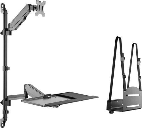 Digitus DA-90372 Monitor-Wandhalterung 1 Display(s) 43,2 cm (17 ) - 81,3 cm (32 ) Schwarz Höhenverstellbar, Schwenkbar, Neigbar, Neigbar, Schwenkbar