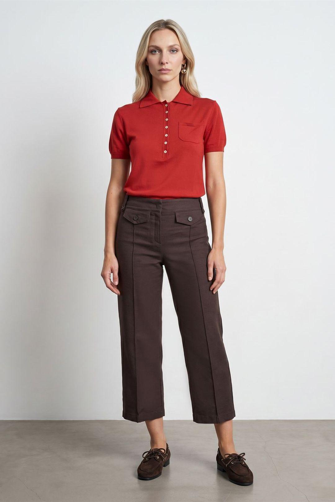 Hochgeschnittene Baumwoll-Poplin Capri-Culottes