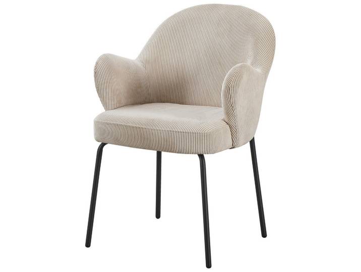 Livetastic Armlehnstuhl, Schwarz, Taupe, Metall, Rundrohr, 58x82x63 cm, Esszimmer, Stühle, Polsterstühle