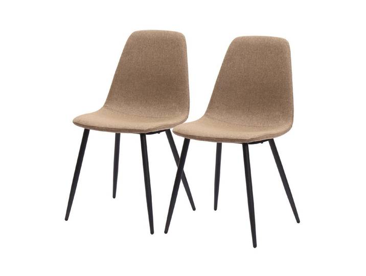 MC Star Esszimmerstuhl Minimalistische Esszimmerstühle aus Stoff & Metall-Dunkelkhaki 2er-Set