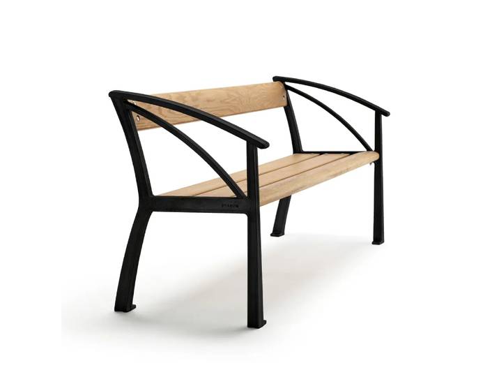 Byarums bruk Vasa Sofa Eiche geölt, schwarzes Gestell