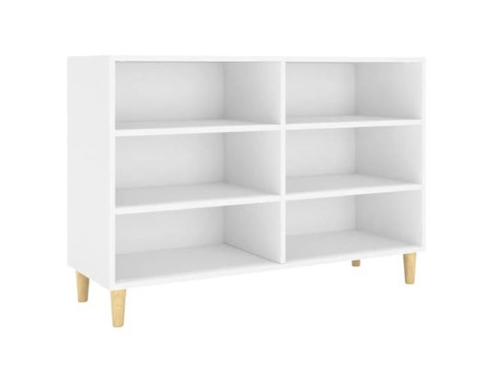 Heofavd Sideboard Weiß 103,5x35x70 cm Kommode mit Holzbeinen