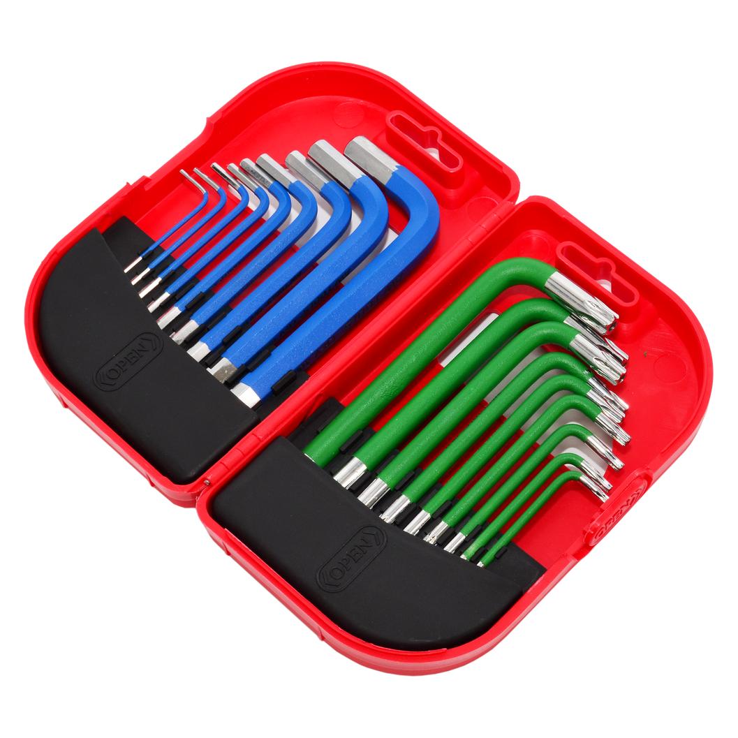 Awtools Zestaw narzędzi KLUCZE IMBUSOWE HEX/TORX / 1,5-10,0mm/ 18szt. KOLOR (67641026)