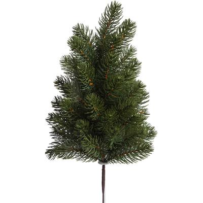 Kunstzweig BOTANIC-HAUS "Tannenbaum am Drahtstiel", grün, B:20cm H:40cm T:20cm Ø:20cm, Kunststoff, Kunstpflanzen, Kunstzweig