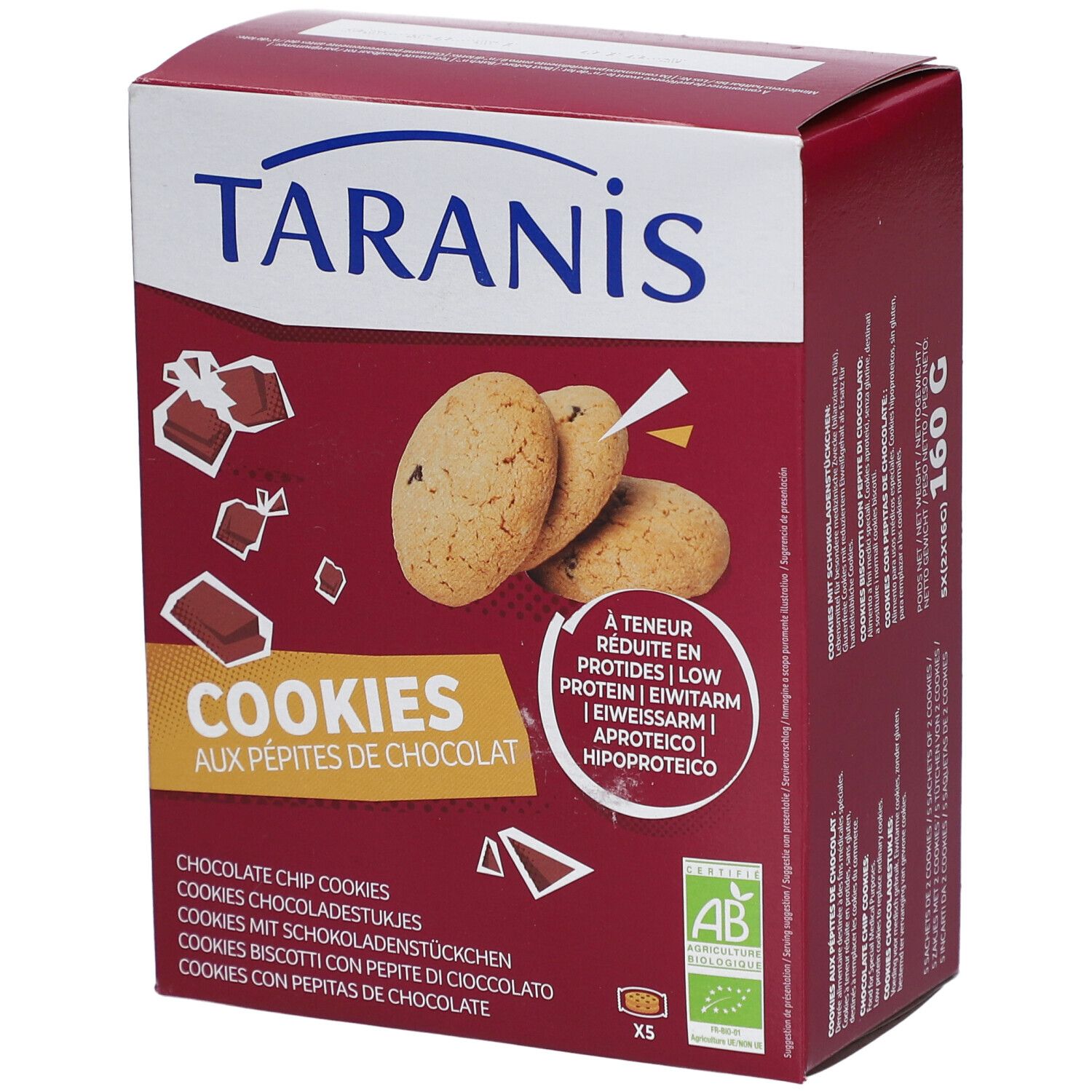 Taranis Cookies Pepites Chocolat Bio 160g 160 g Kekse