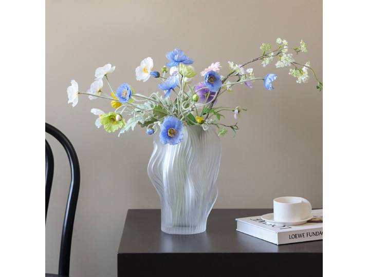 Vase en verre transparent surélevé à l'eau, arrangement de fleurs, ornement, sens avancé, hydroponique, créatif, simple, moderne