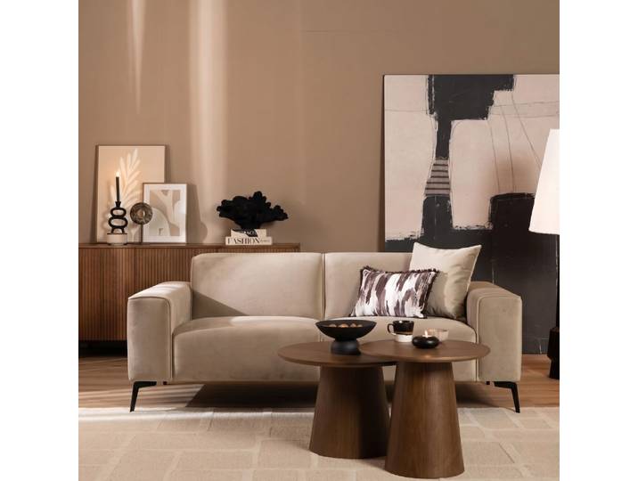 Bronx71 Samt Sofa Vegas 2,5-Sitzer beige