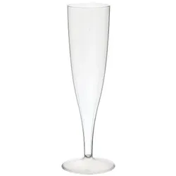 100 Champagnergläser (einzeln verpackt) 13,5 cl Transparent PS Kunststoff