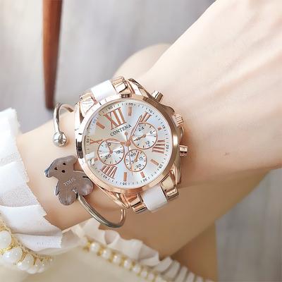 Fusion Finds Luxury Women's Quartz Watch With Elegant Steel Bracelet Fashion Ladies Wristwatch For Women white