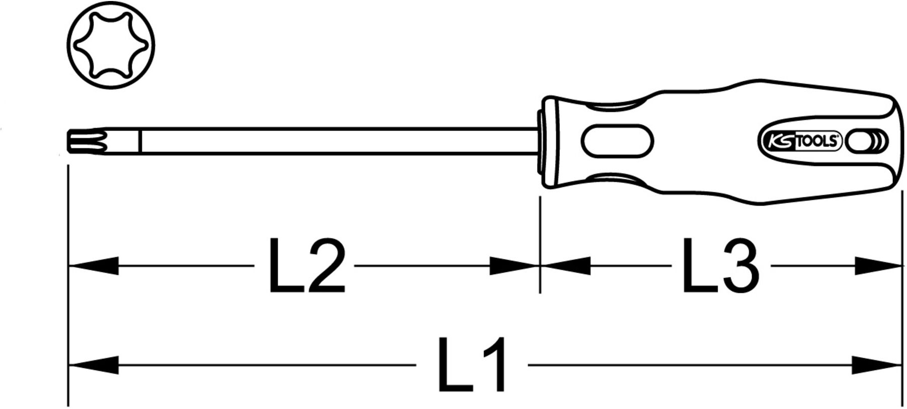 KS Tools ERGOTORQUEplus Schraubendreher, T5 (159.1133)