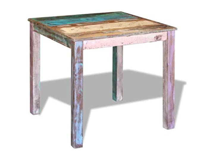 KGHERMDF Esstisch Altholz Massiv 80x82x76 cm Handgefertigt, Recyceltes Holz, Vintage Stil, Robust, Kompakt, Einzigartig