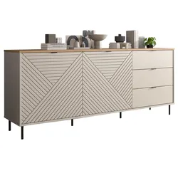 SIDEBOARD Kaschmir, Evoke Eiche 184 x 95 cm, Kommode mit viel Stauraum