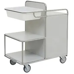 Novocal SW 600 W2 Stationswagen Stationswagen mit Kunststoffwanne, 2 Ablagen & Schrank