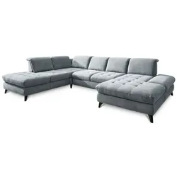 Wohnlandschaft Trento Stoff Grey / Blue