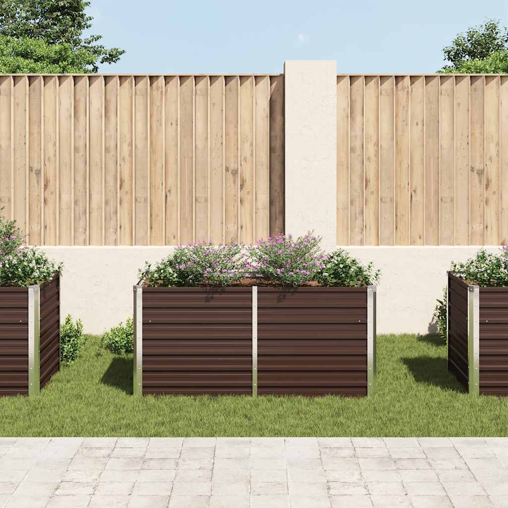 vidaXL Jardinière surélevée Marron 160x80x77 cm Acier galvanisé